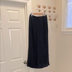 Carolyn Wright Freeman - Classic Flowly Baggy Wide Legged Silk Pants Navy - 4